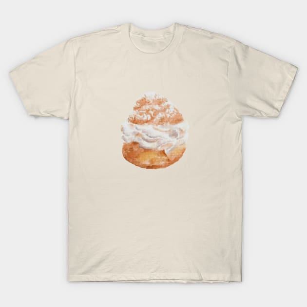 Cream Puff Watercolour Illustration T-Shirt by toffany's